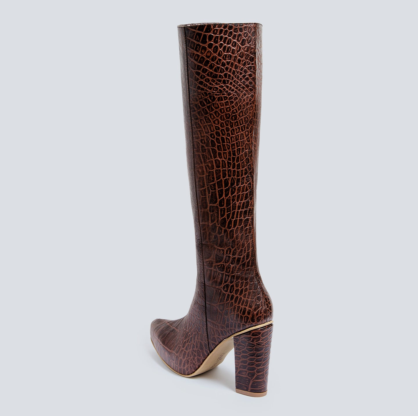 Botas en cuero para mujer Basic cafe