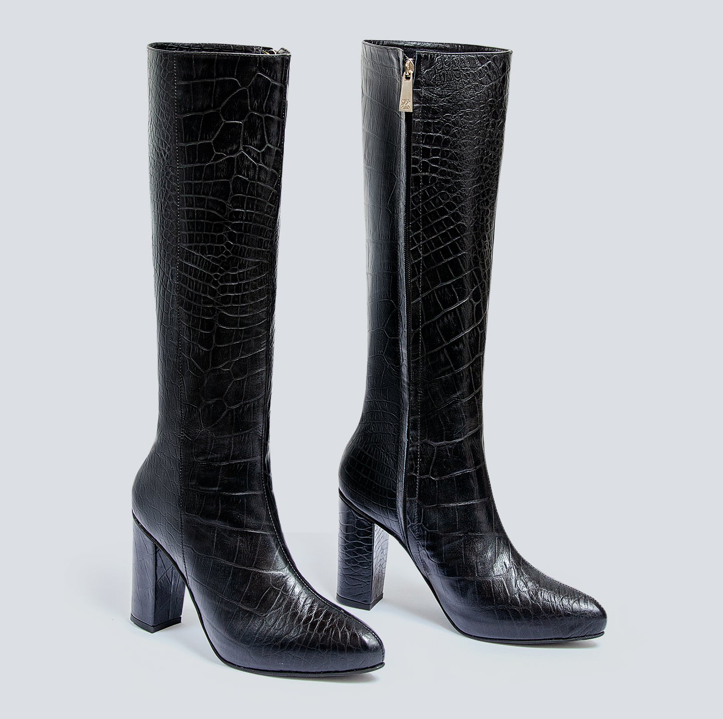 Botas en cuero para mujer Basic negra