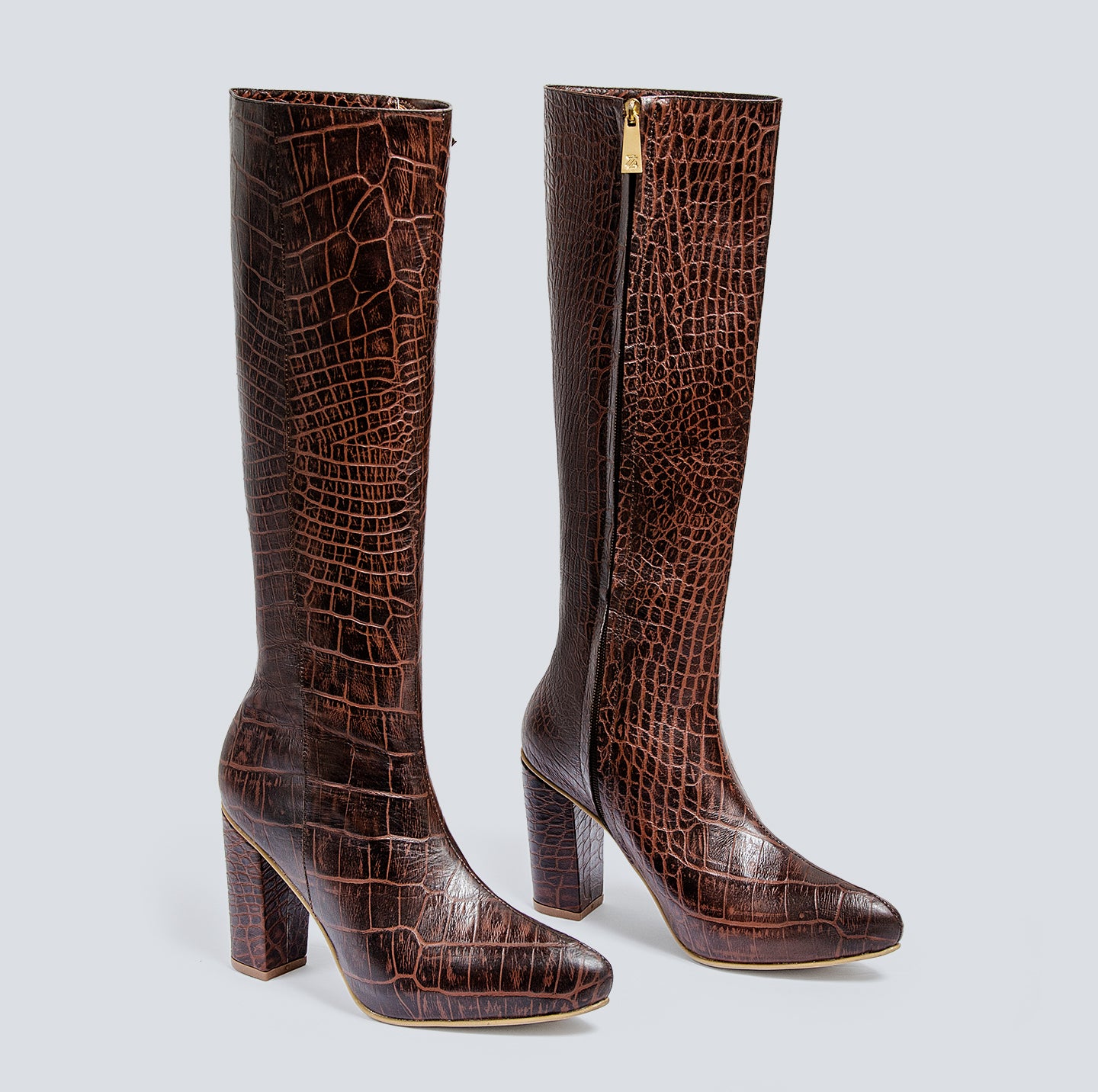 Botas en cuero para mujer Basic cafe