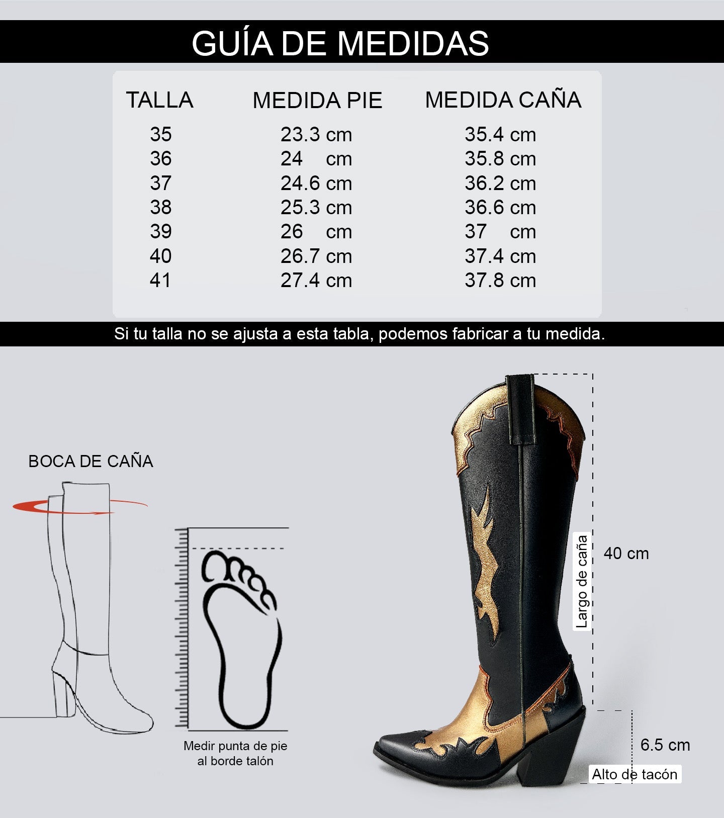 Bota texana Coachella Negra